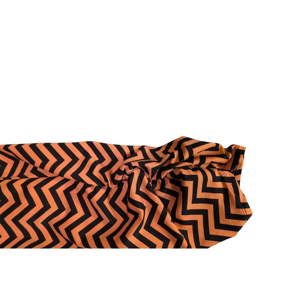 Espresso Womens 2X Orange Black Chevron Ruched Keyhole Metal Bar Blouse Top - Picture 7 of 9